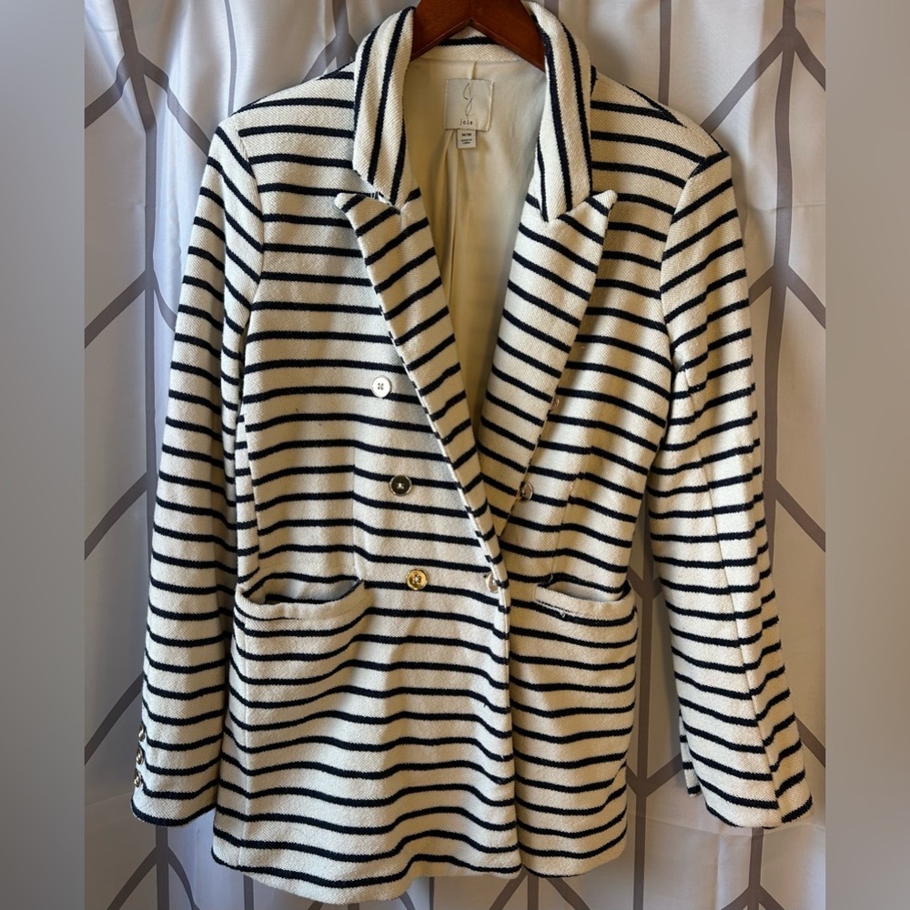 Joie Striped Double-Breasted Blazer
